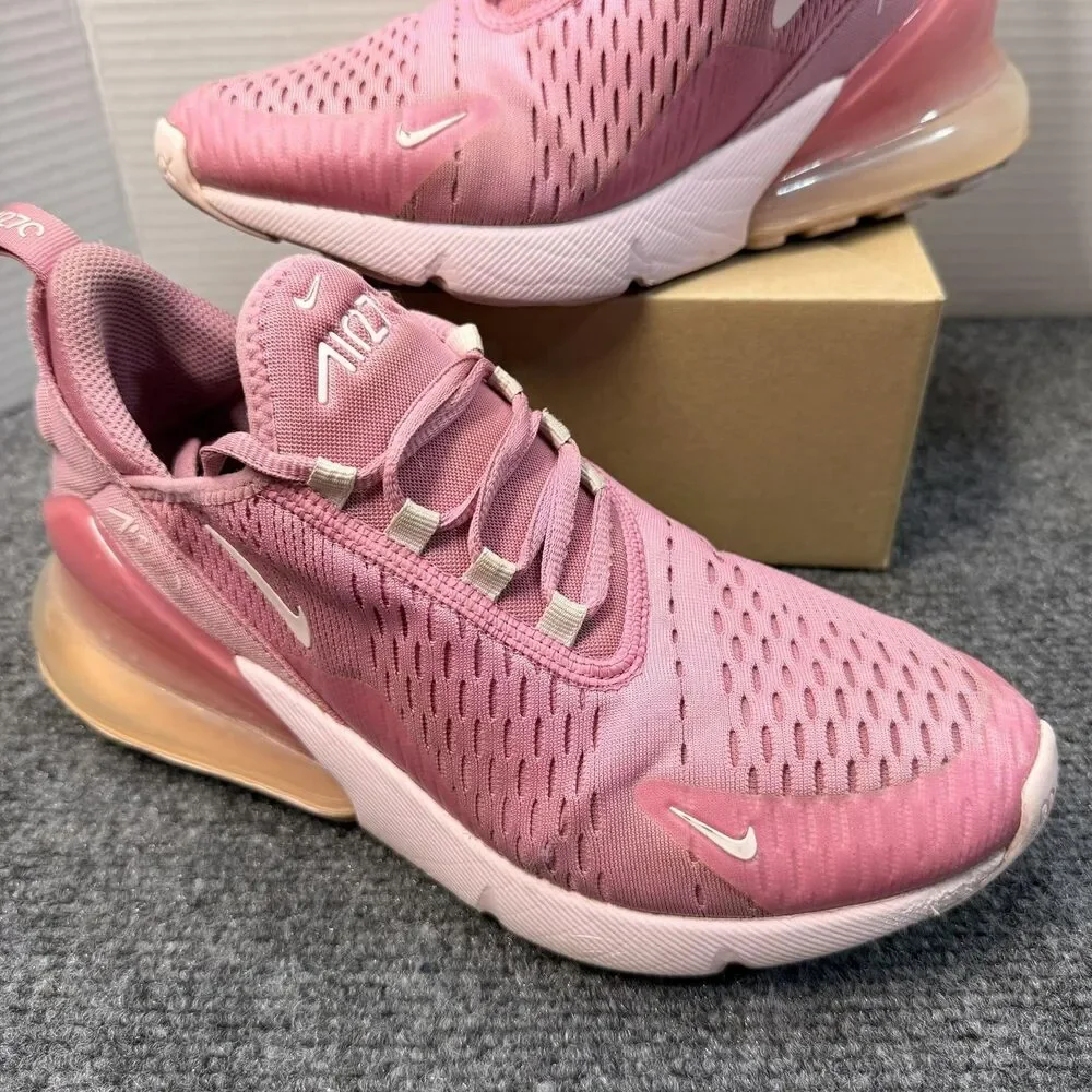 Nike Air Max 270 Shoes Youth Size 6.5Y Pink Mesh Running Sneakers HQ1553-646